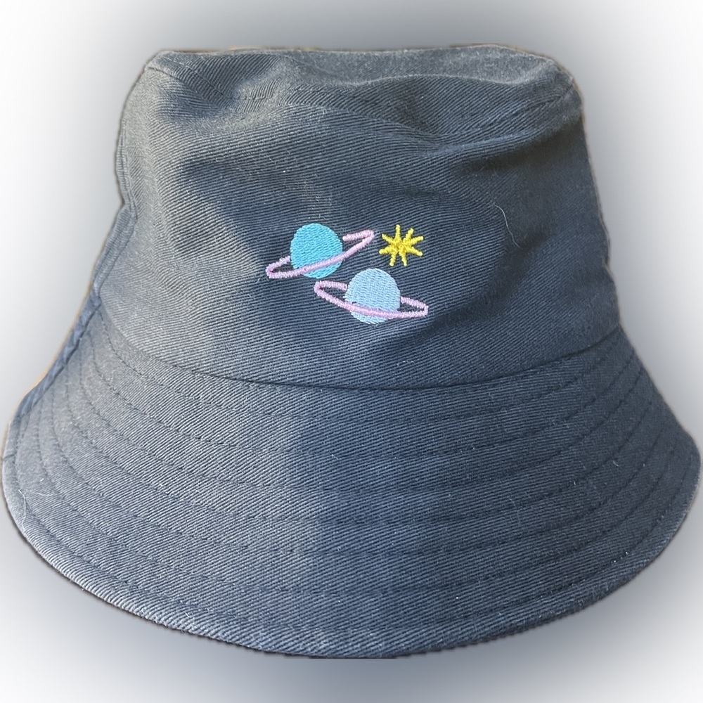 Planets on Black Youth Size Bucket Hat, 100% Cotton